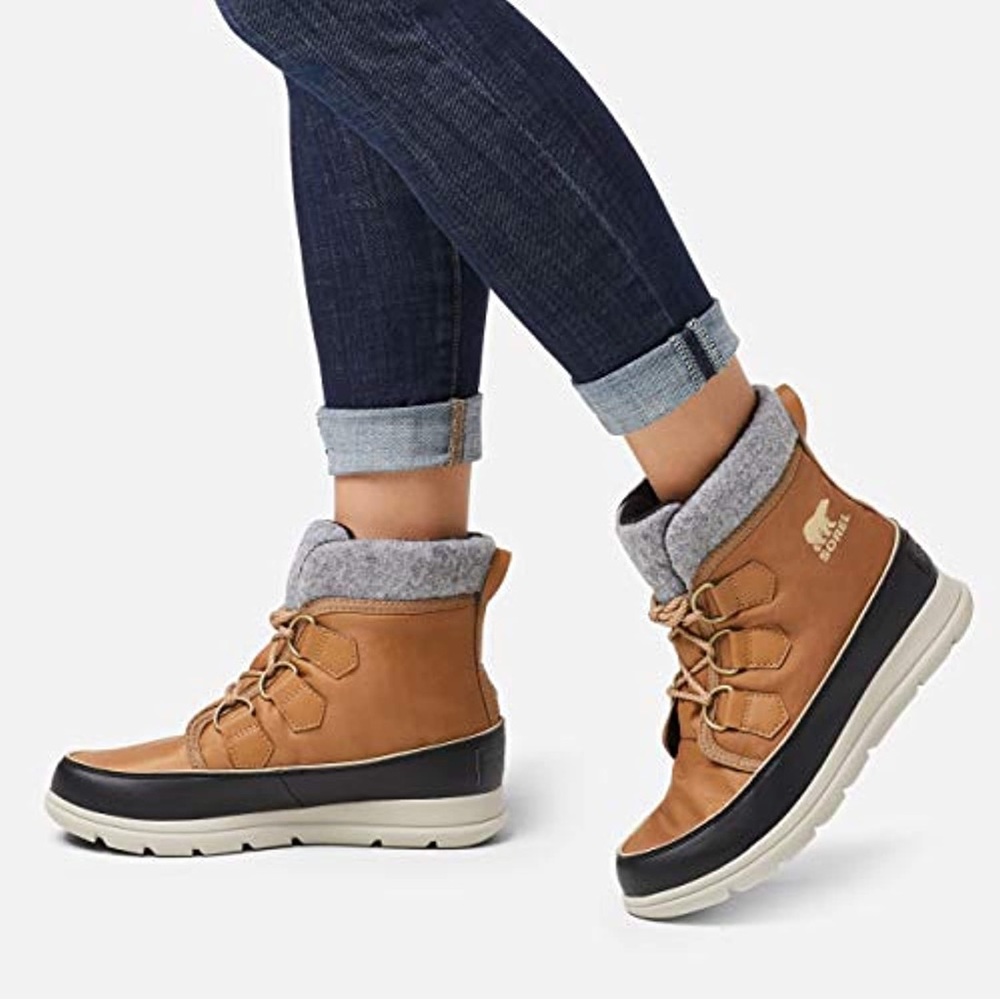 Sorel Carnival Waterproof Canvas Brown Lace Up Winter Boots Size Women’s 12